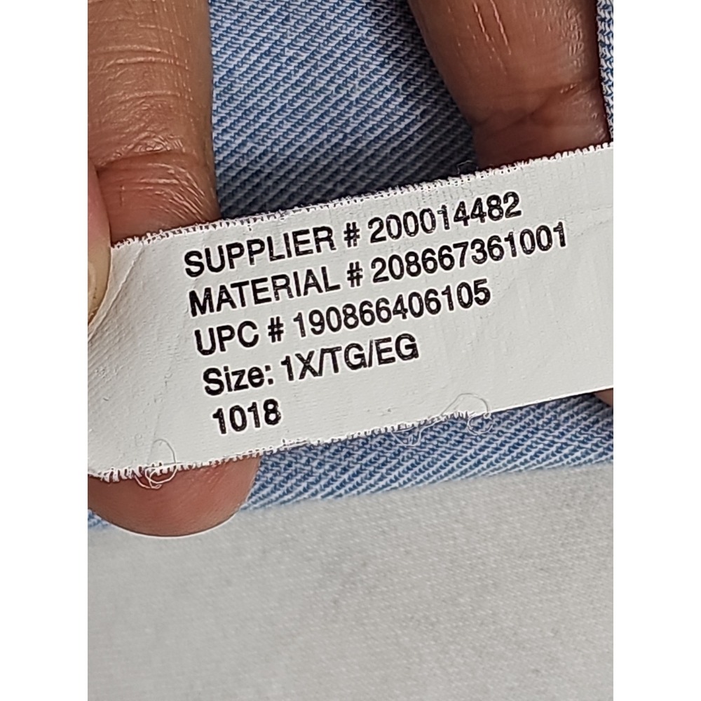 CHAPS Women's Pluss Size 1X Chambray Blue Shirt Button Up Long Sleeve 100% Lyoce - Picture 10 of 16